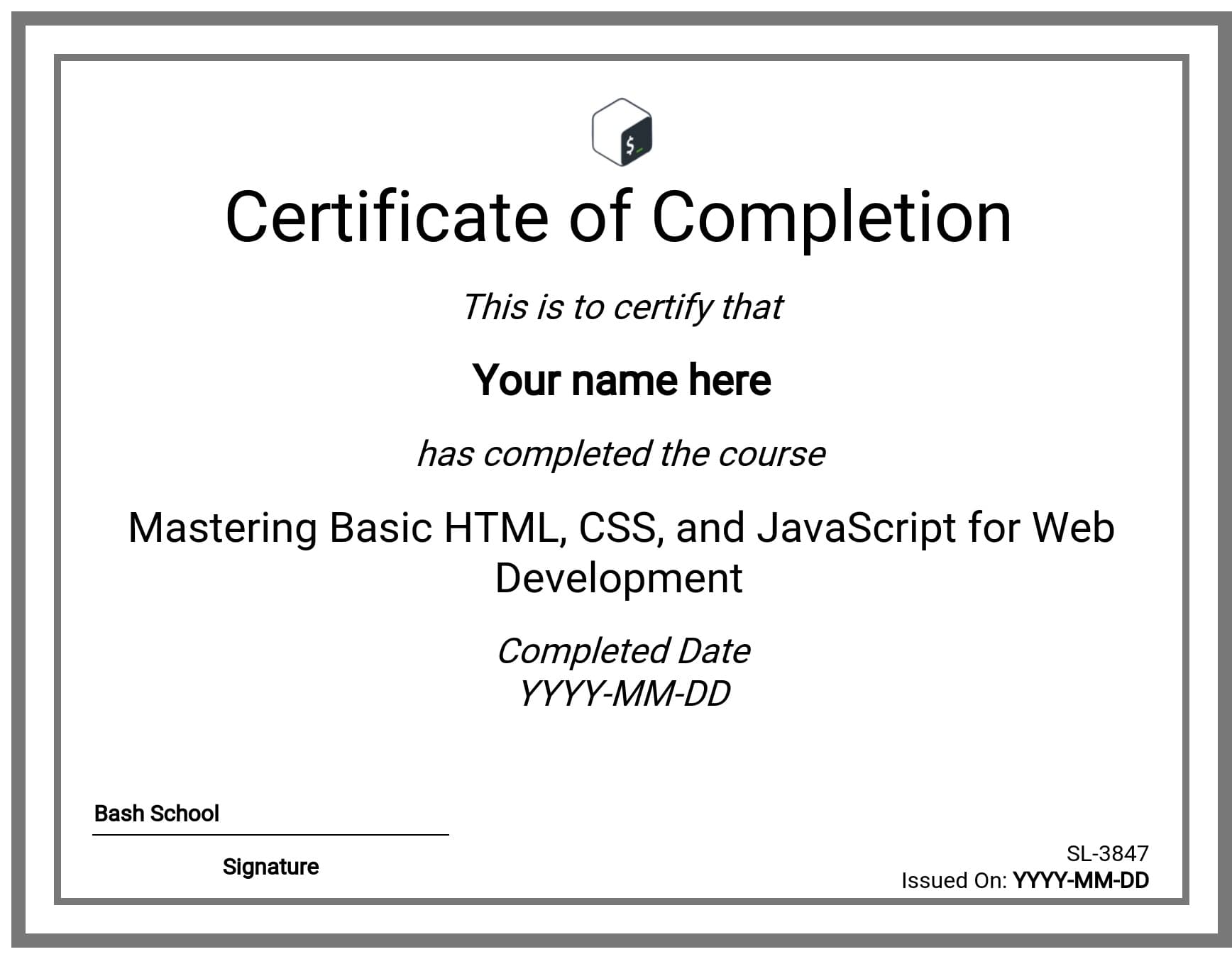 Course Certificate